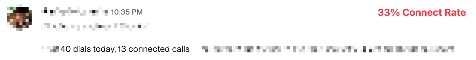 EOD report after OptimalDial — 33% connect rate